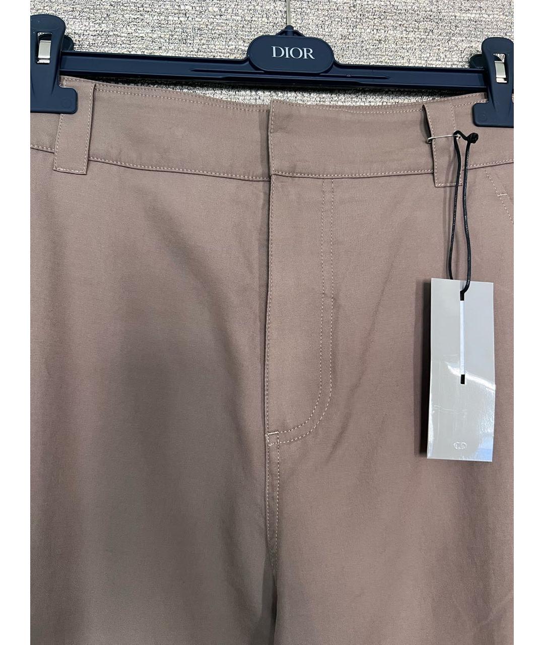 CHRISTIAN DIOR Бежевые хлопковые повседневные брюки, фото 5