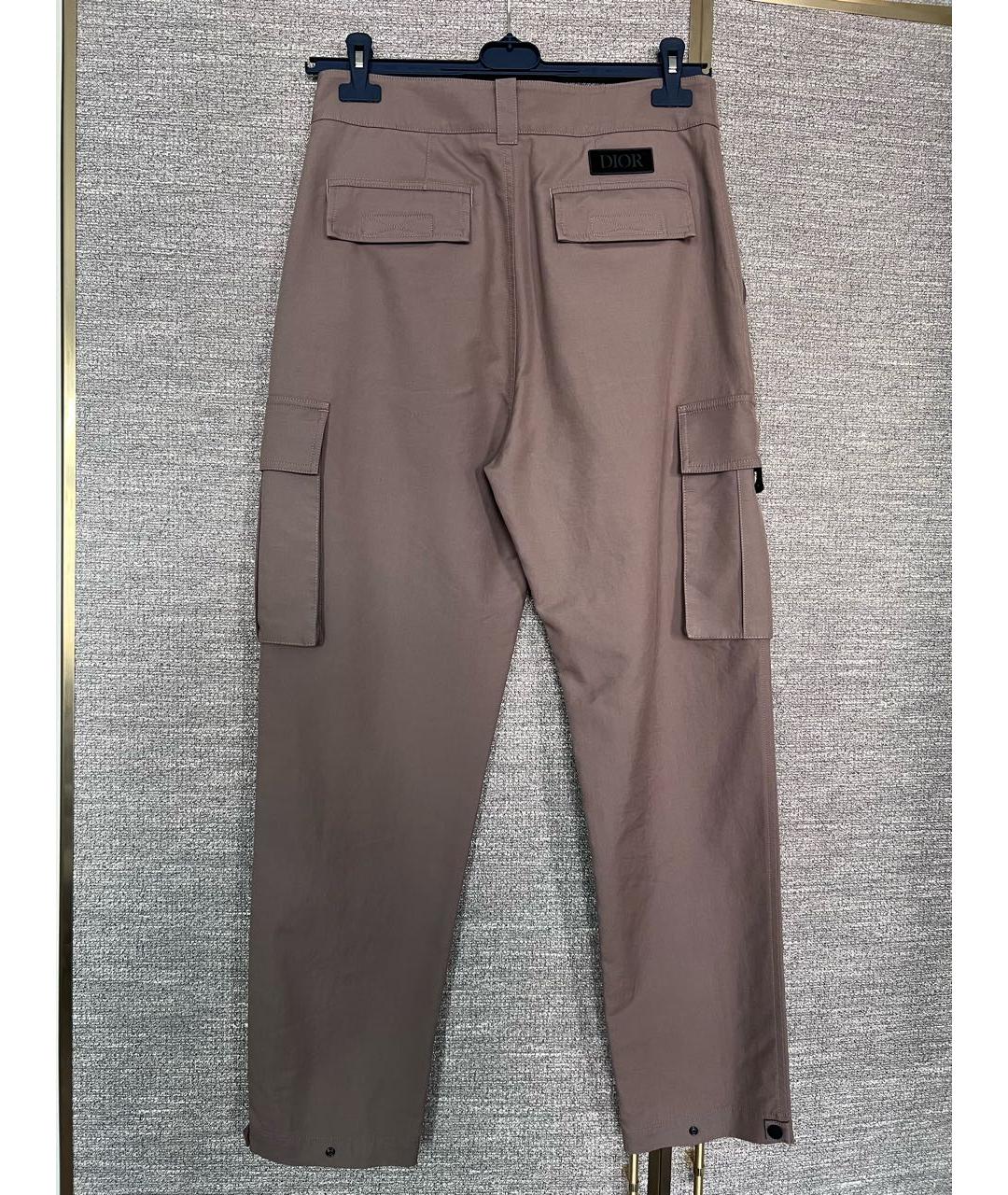 CHRISTIAN DIOR Бежевые хлопковые повседневные брюки, фото 2