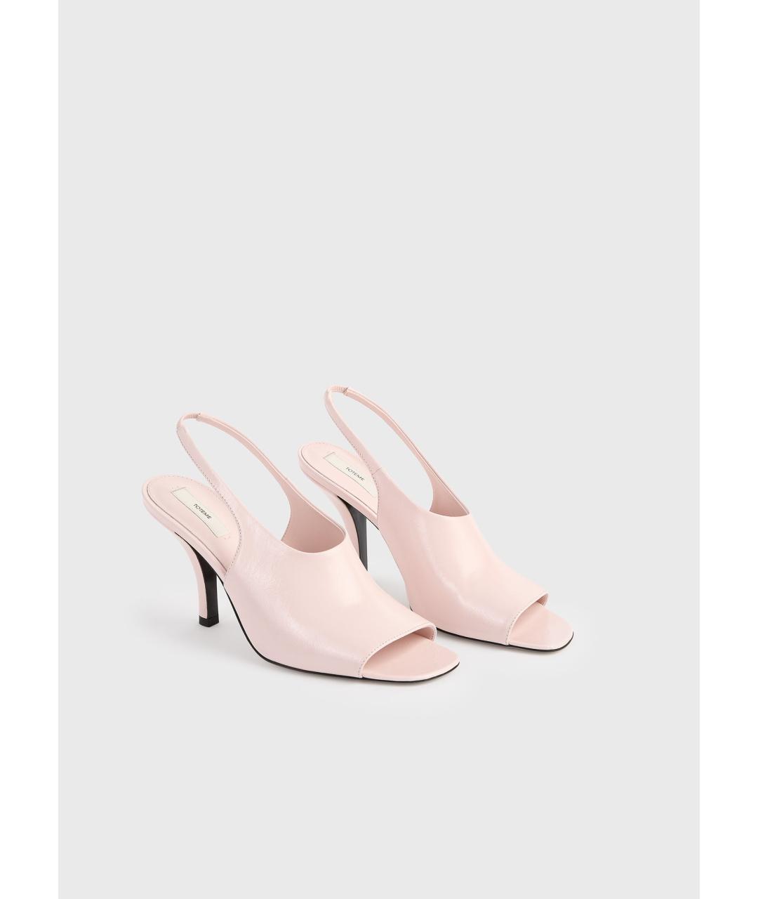 TOTEME Розовые кожаные босоножки, фото 7