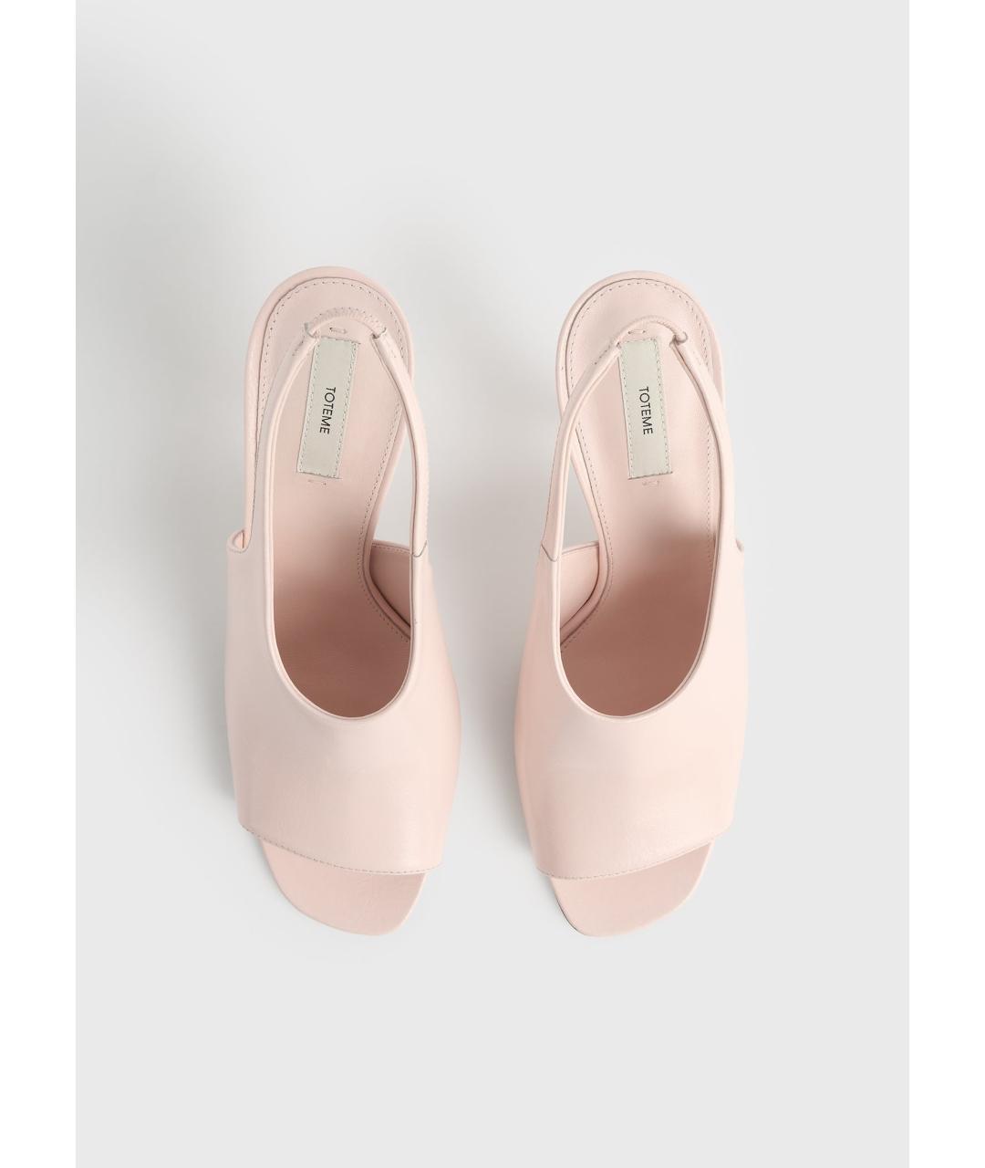 TOTEME Розовые кожаные босоножки, фото 4