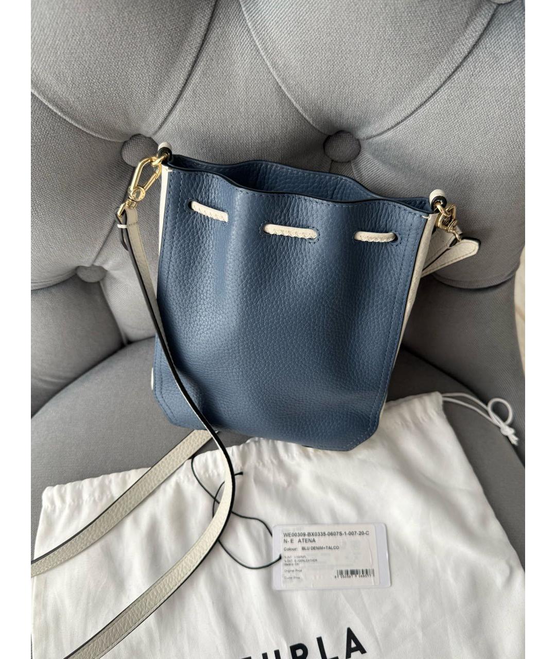 FURLA Синяя кожаная сумка через плечо, фото 5