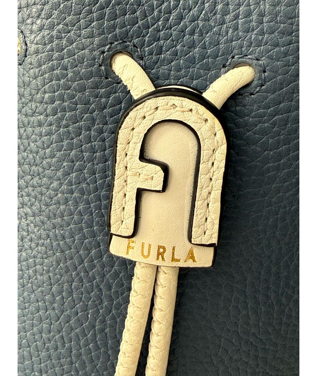 FURLA Синяя кожаная сумка через плечо, фото 4