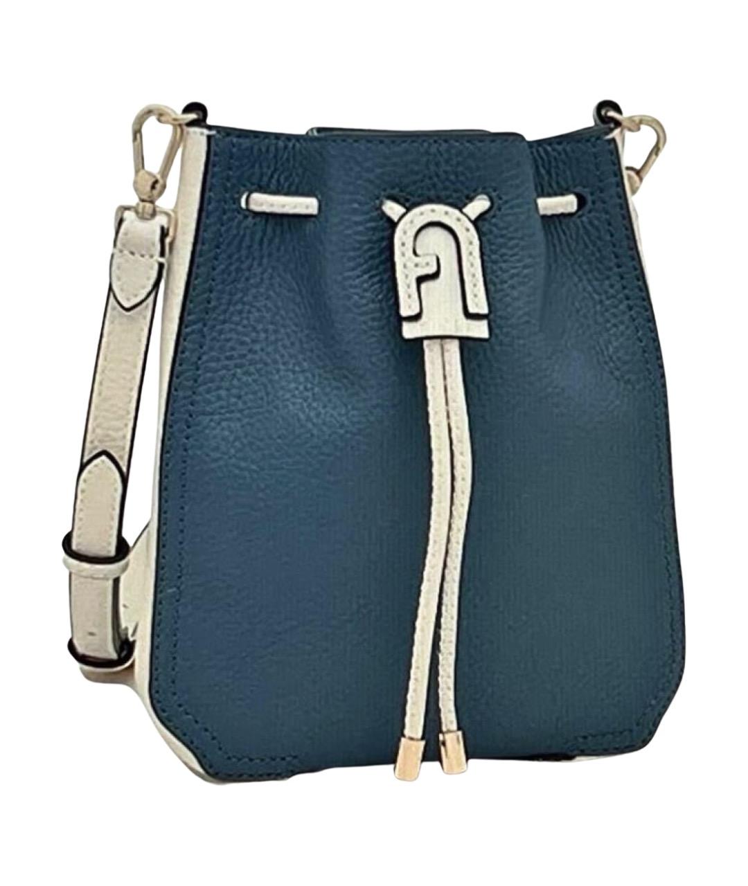 FURLA Синяя кожаная сумка через плечо, фото 1