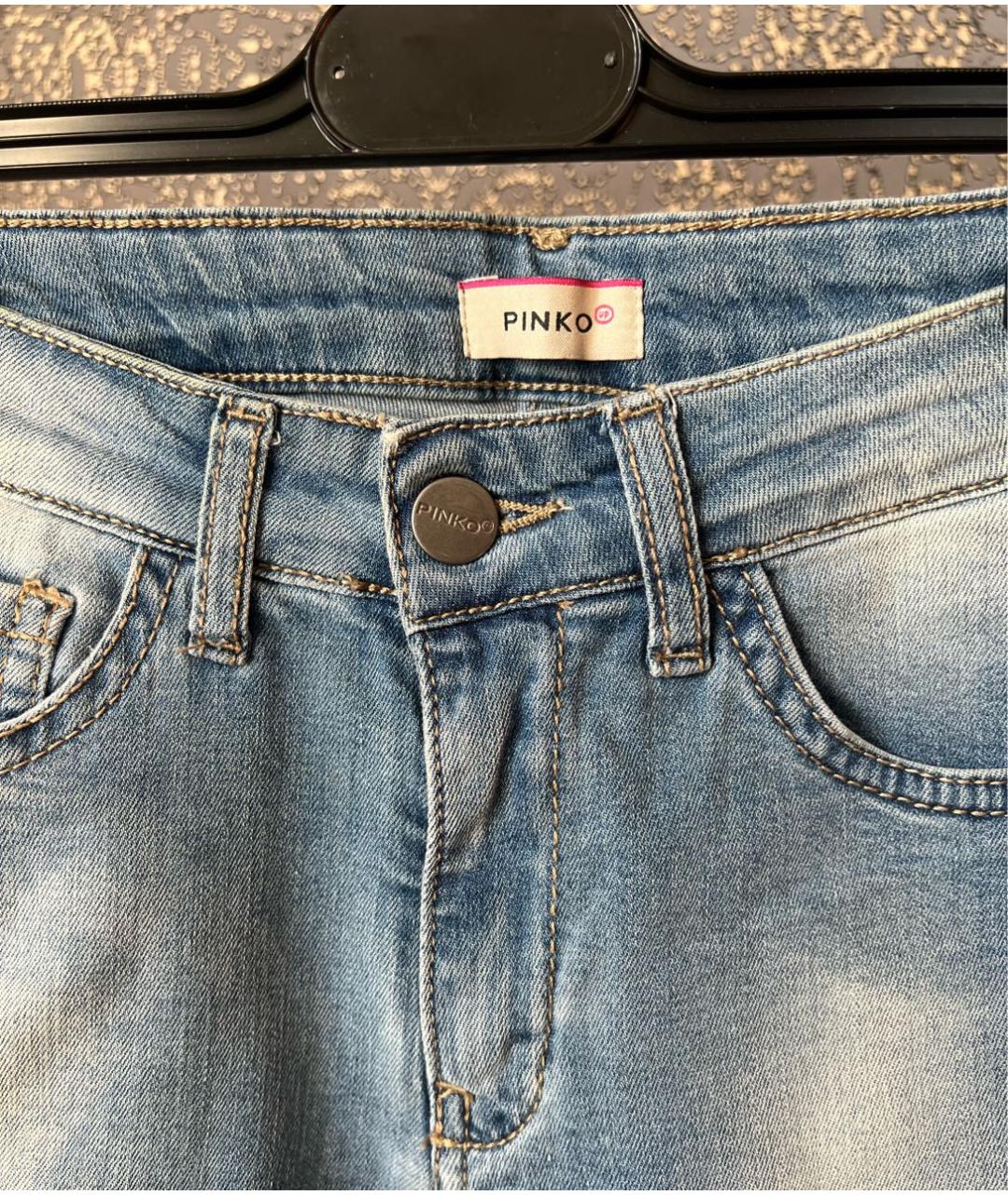 PINKO Голубые деним брюки и шорты, фото 3