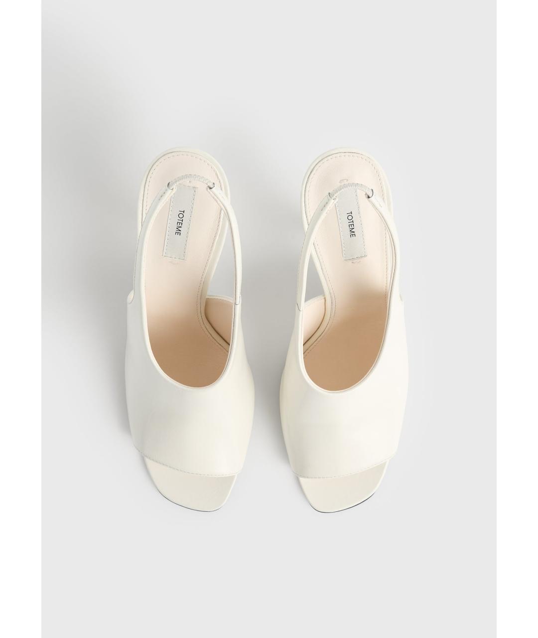 TOTEME Белые кожаные босоножки, фото 4