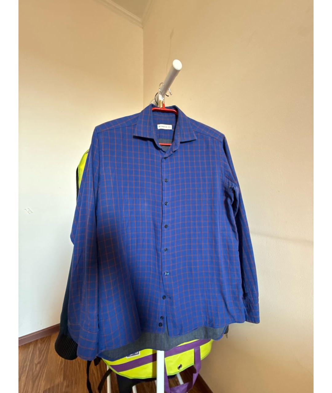 ETRO Темно-синяя хлопковая кэжуал рубашка, фото 5