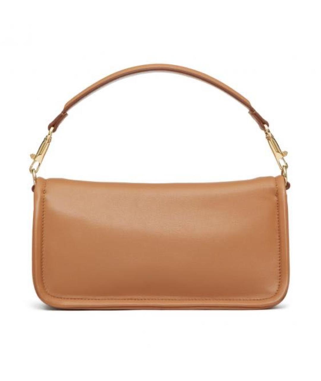 VALENTINO Коричневая кожаная сумка с короткими ручками, фото 4