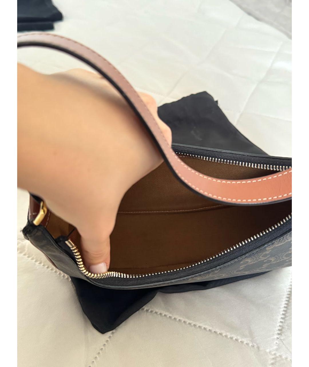 CELINE Коричневая сумка с короткими ручками, фото 5