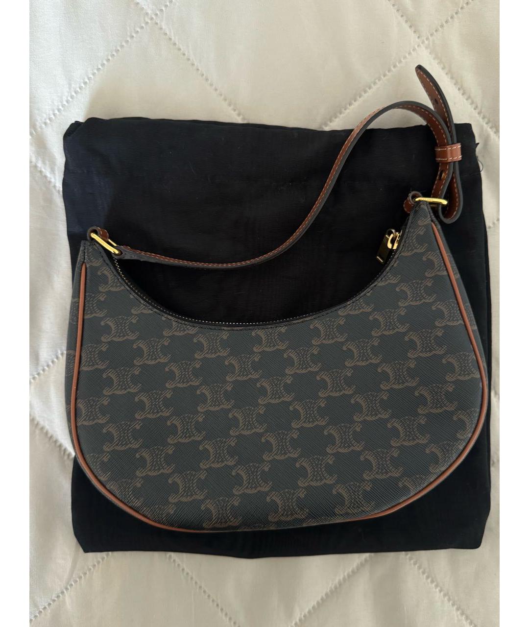 CELINE Коричневая сумка с короткими ручками, фото 3