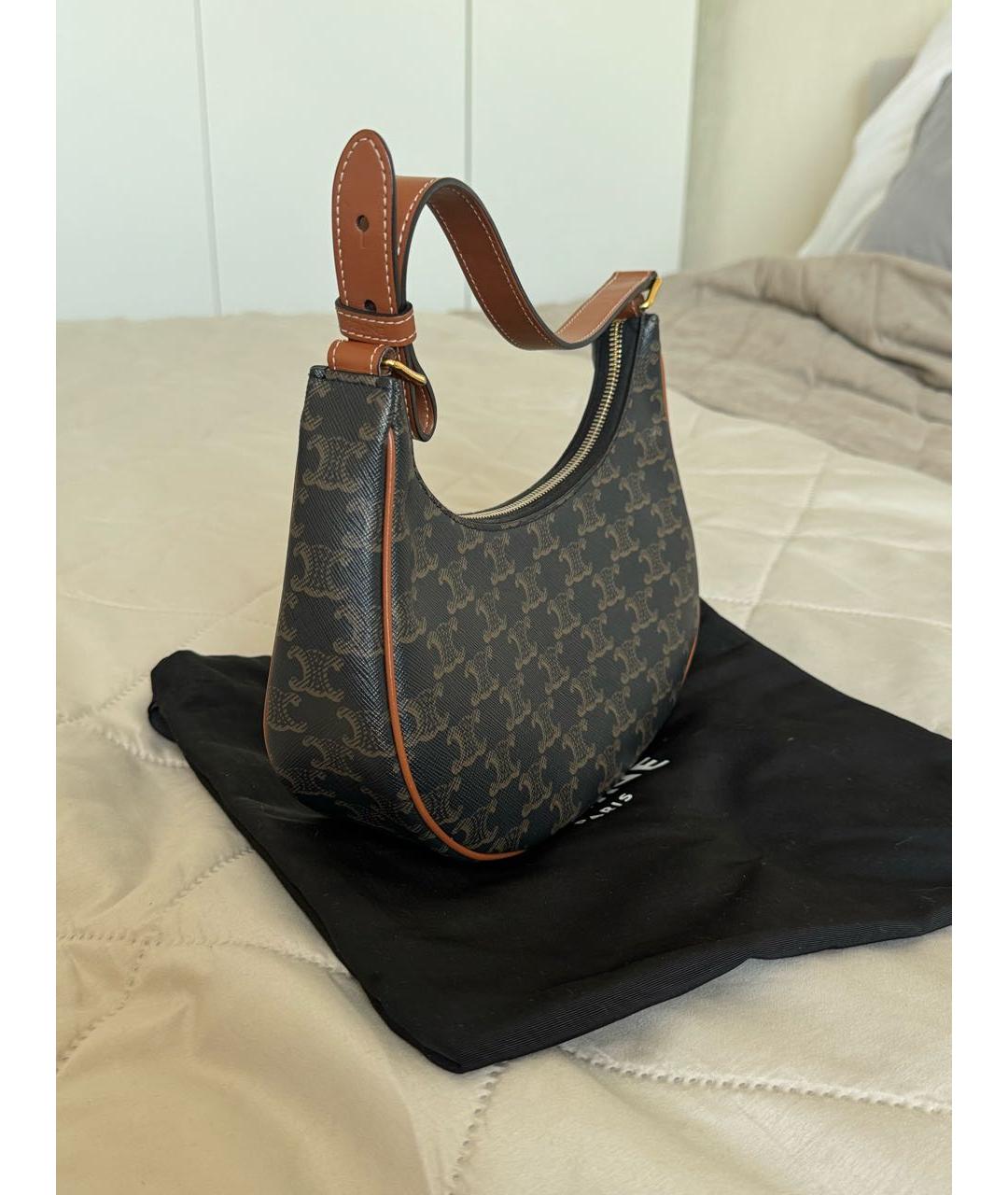 CELINE Коричневая сумка с короткими ручками, фото 4