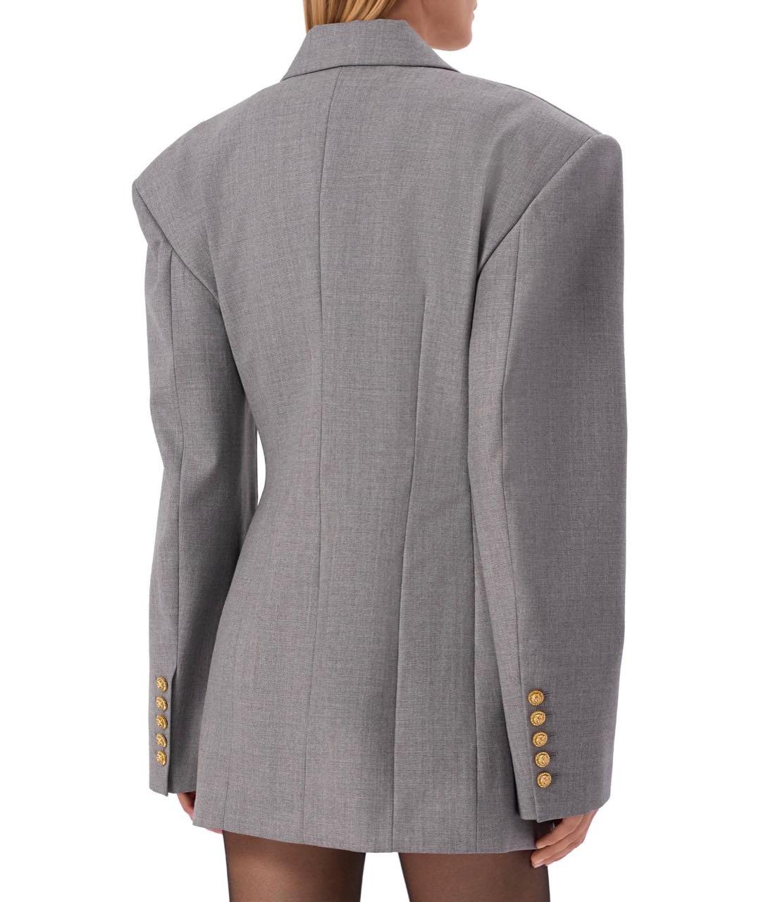 BALMAIN Серое шерстяное повседневное платье, фото 4