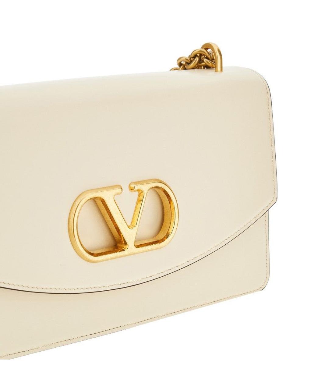 VALENTINO Белая кожаная сумка через плечо, фото 3