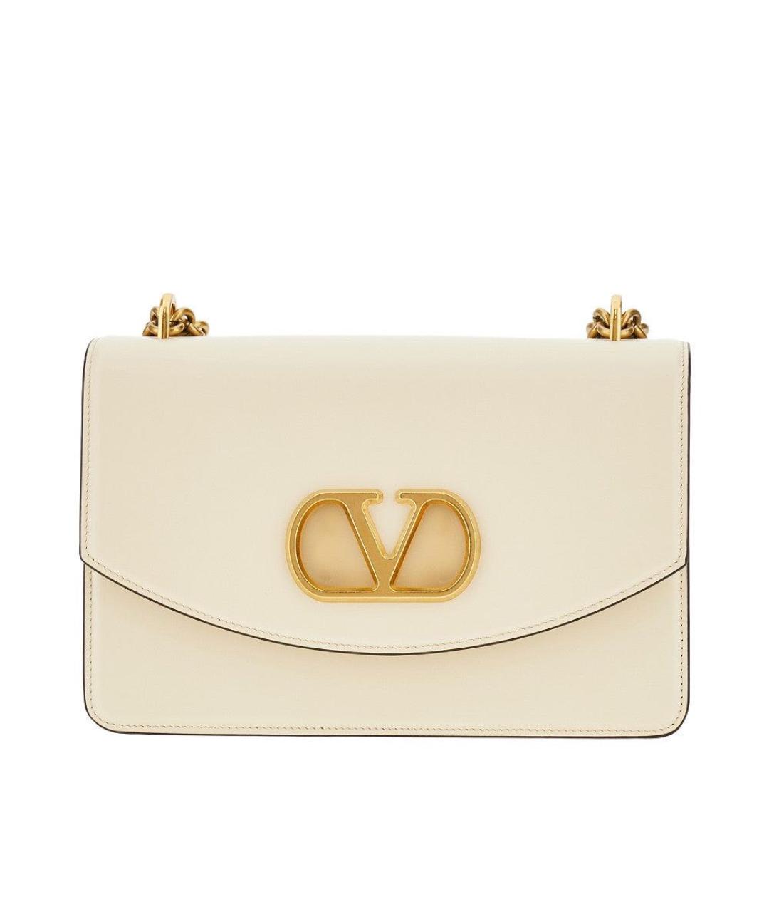 VALENTINO Белая кожаная сумка через плечо, фото 7