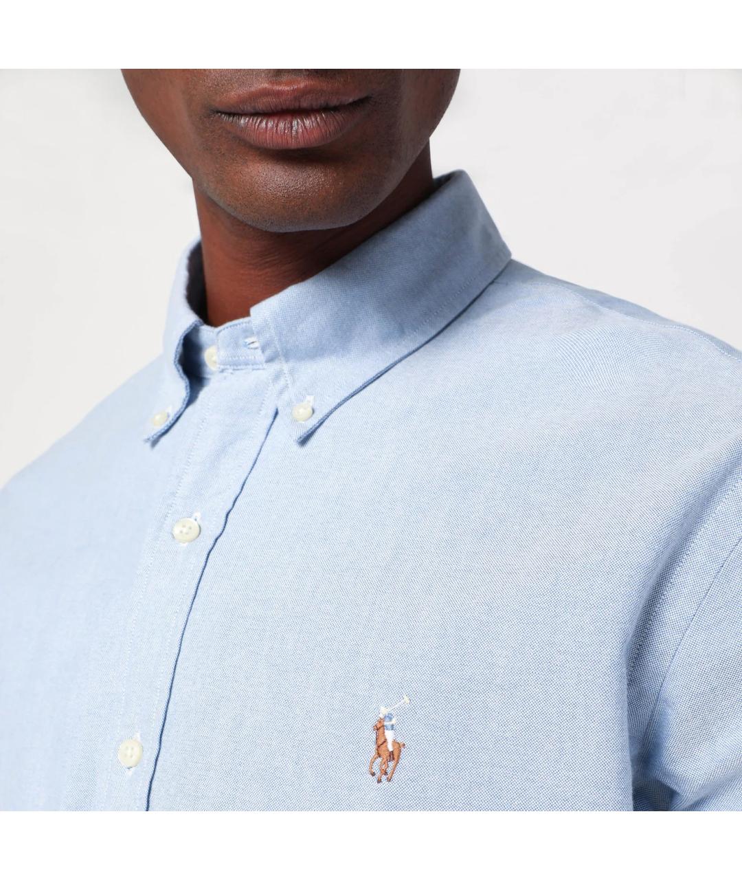 POLO RALPH LAUREN Голубая хлопковая кэжуал рубашка, фото 2
