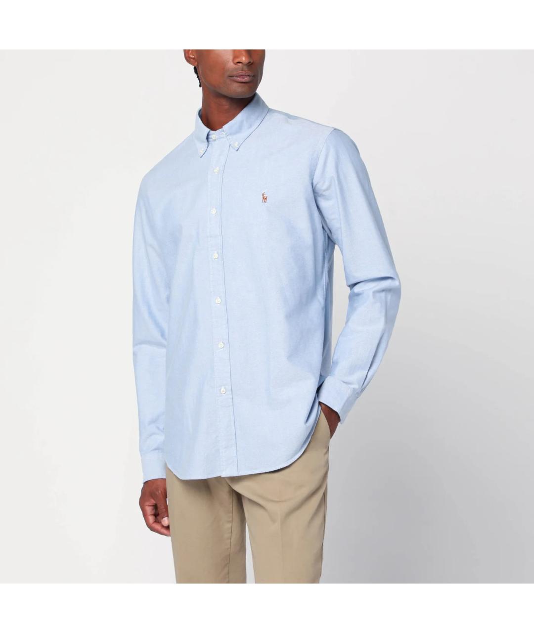 POLO RALPH LAUREN Голубая хлопковая кэжуал рубашка, фото 3