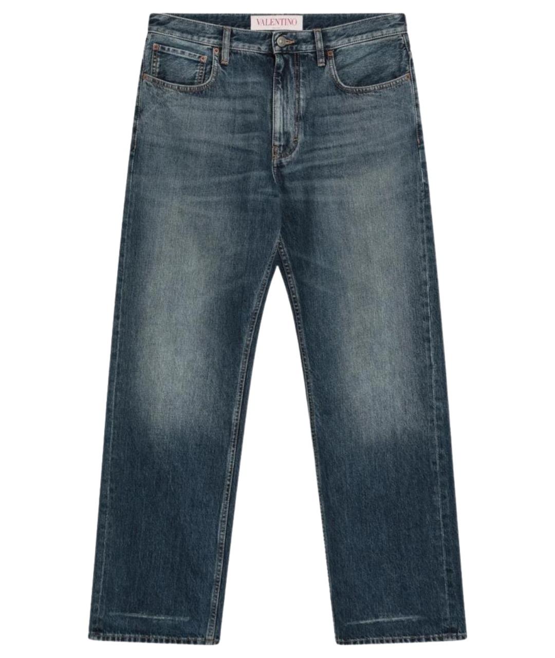 VALENTINO Синие хлопковые прямые джинсы, фото 1