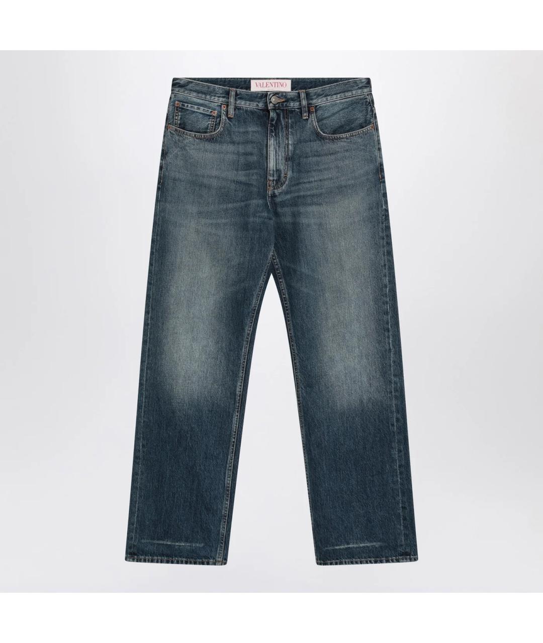 VALENTINO Синие хлопковые прямые джинсы, фото 3
