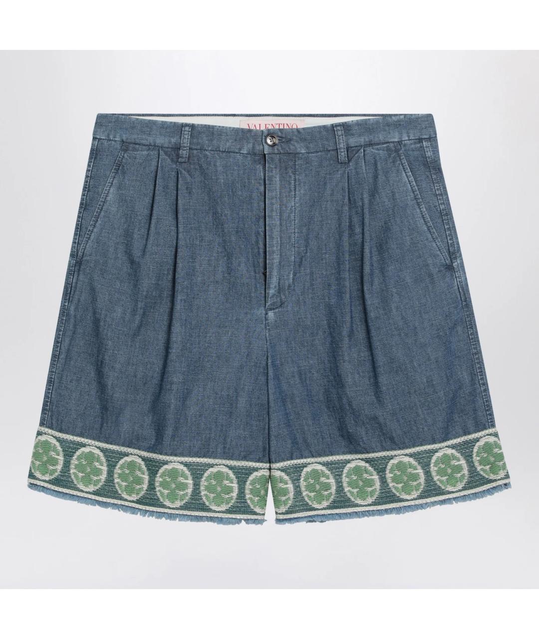 VALENTINO Синие хлопковые шорты, фото 3