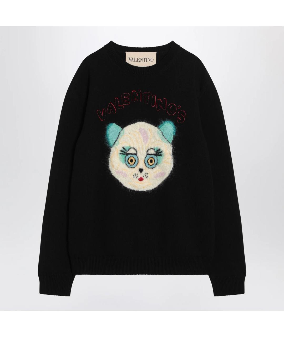 VALENTINO Черный хлопковый джемпер / свитер, фото 3