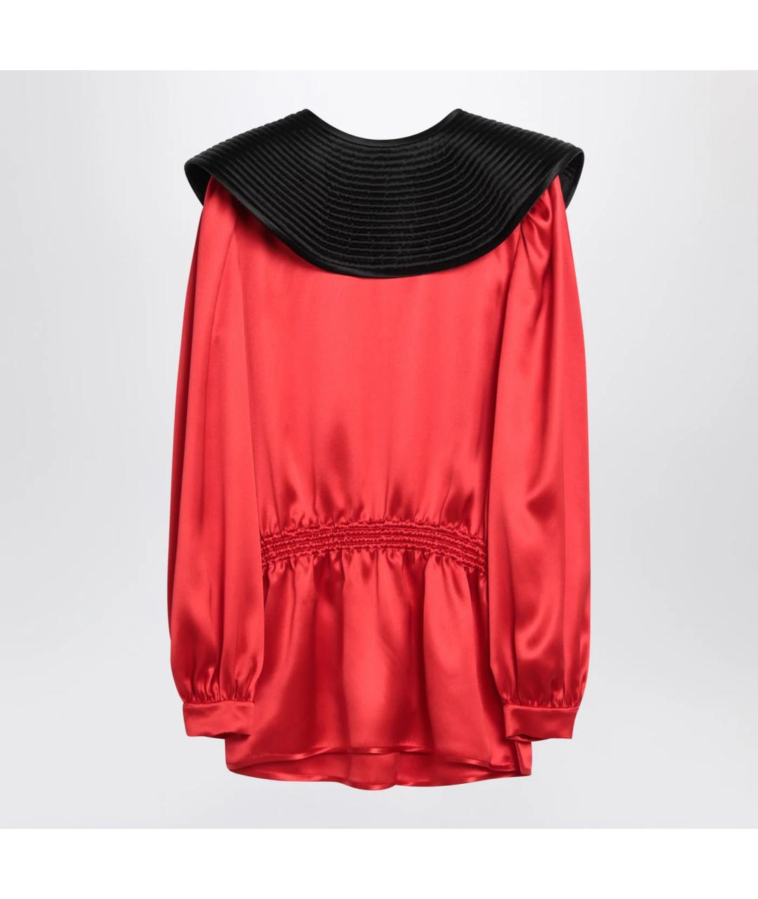 VALENTINO Красная шелковая блузы, фото 3