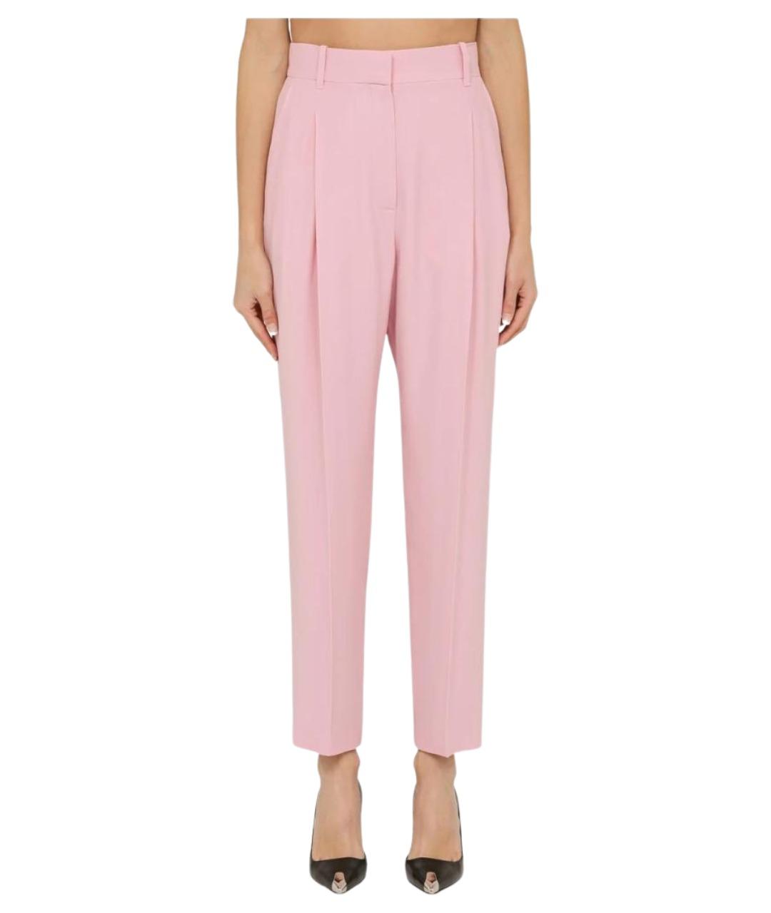 ALEXANDER MCQUEEN Розовые вискозные прямые брюки, фото 1