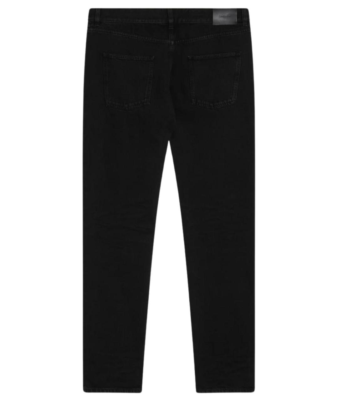 SAINT LAURENT Черные хлопковые прямые джинсы, фото 2