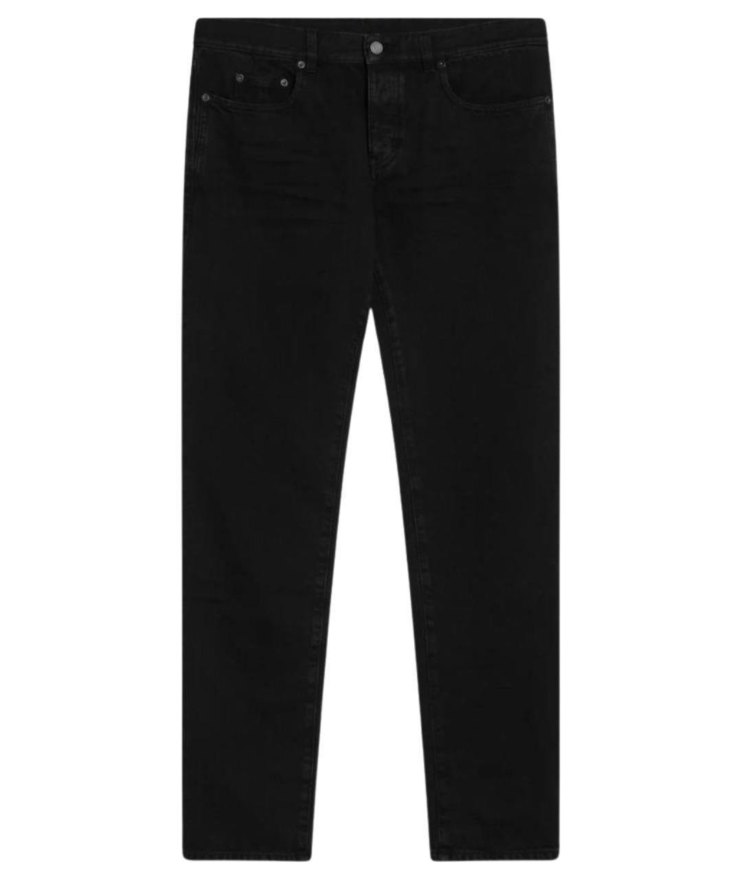 SAINT LAURENT Черные хлопковые прямые джинсы, фото 1