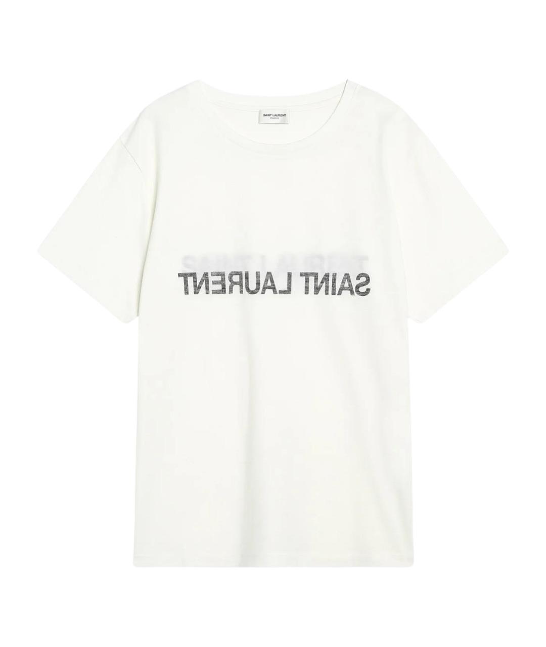 SAINT LAURENT Белая хлопковая футболка, фото 1
