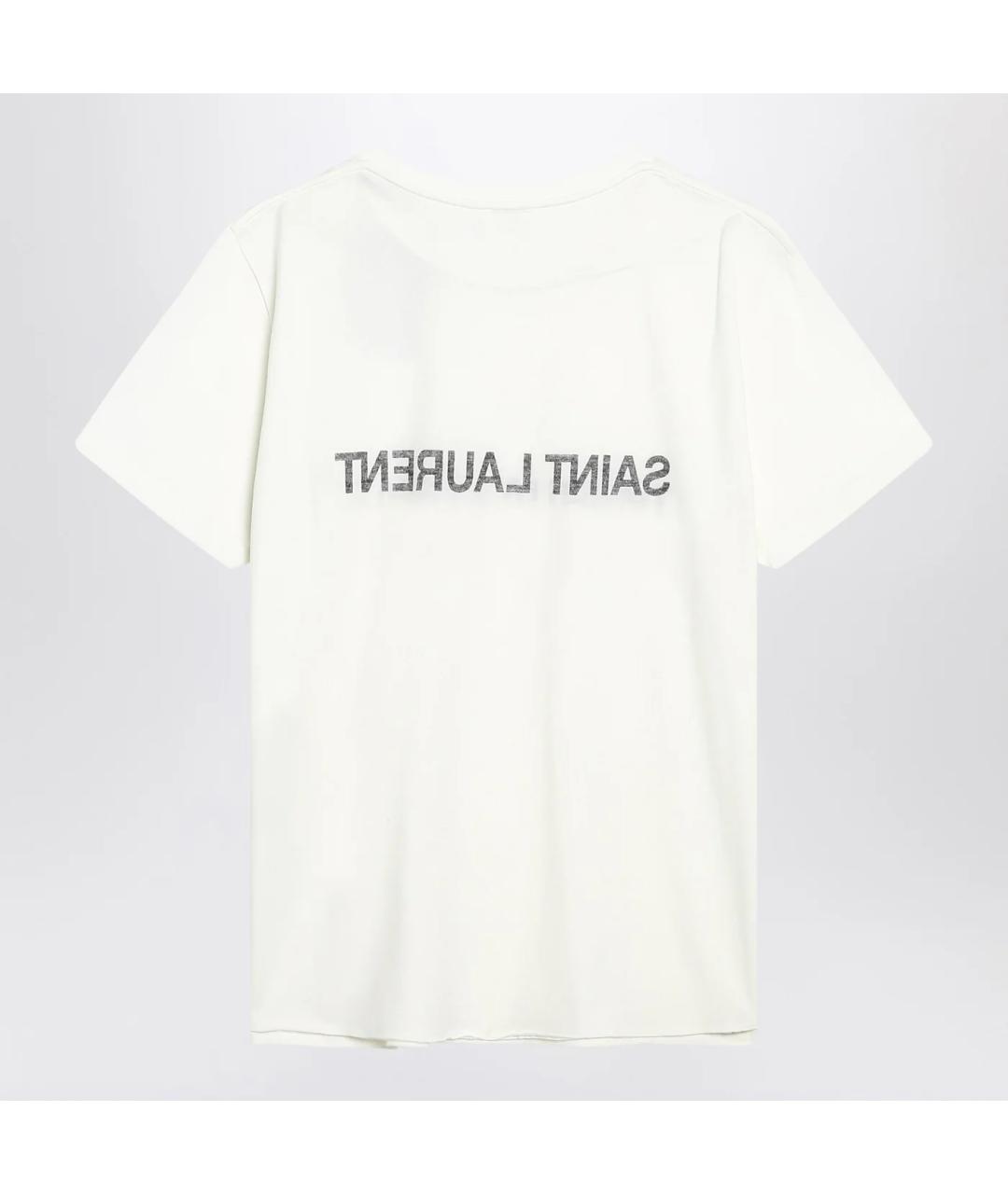 SAINT LAURENT Белая хлопковая футболка, фото 2