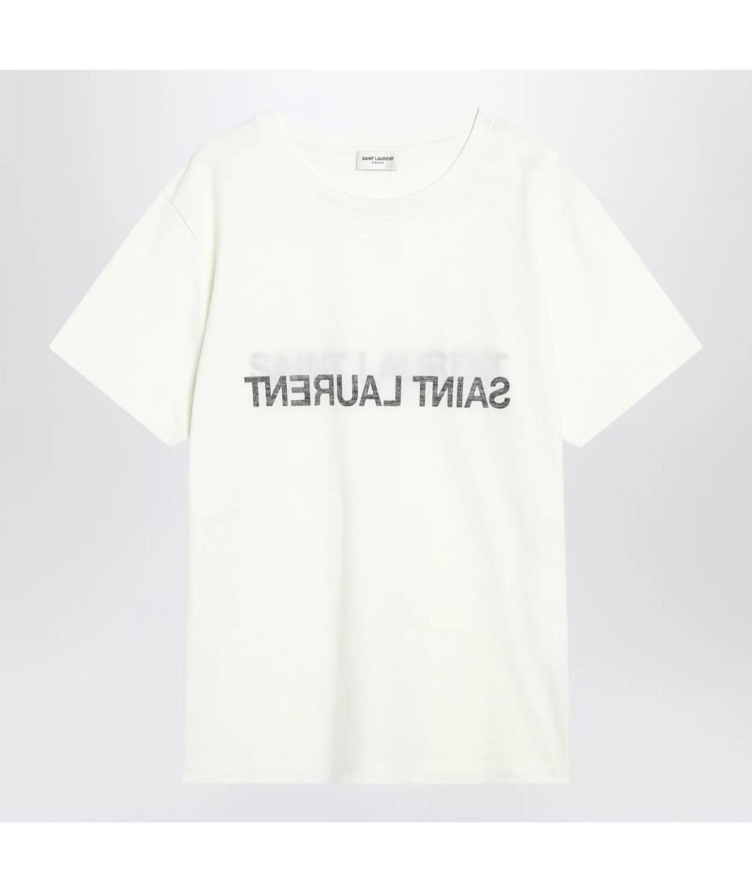 SAINT LAURENT Белая хлопковая футболка, фото 3