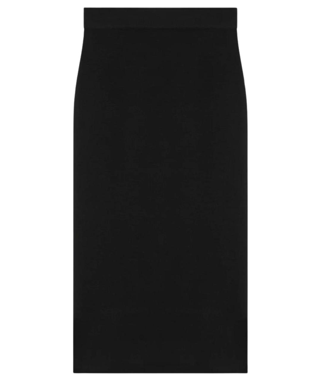 SAINT LAURENT Черная шерстяная юбка миди, фото 1
