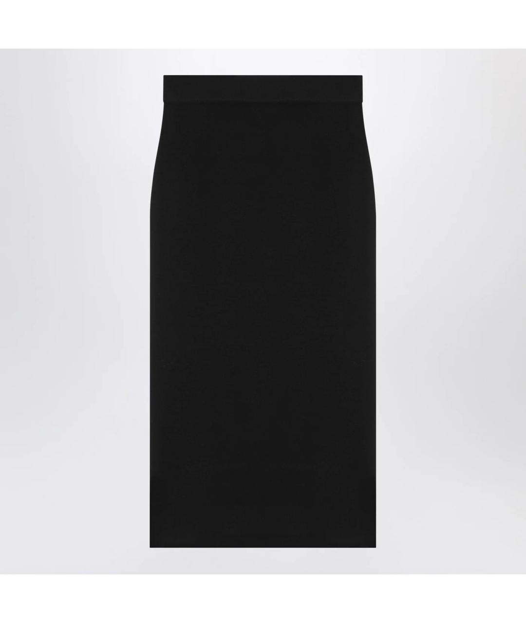 SAINT LAURENT Черная шерстяная юбка миди, фото 2