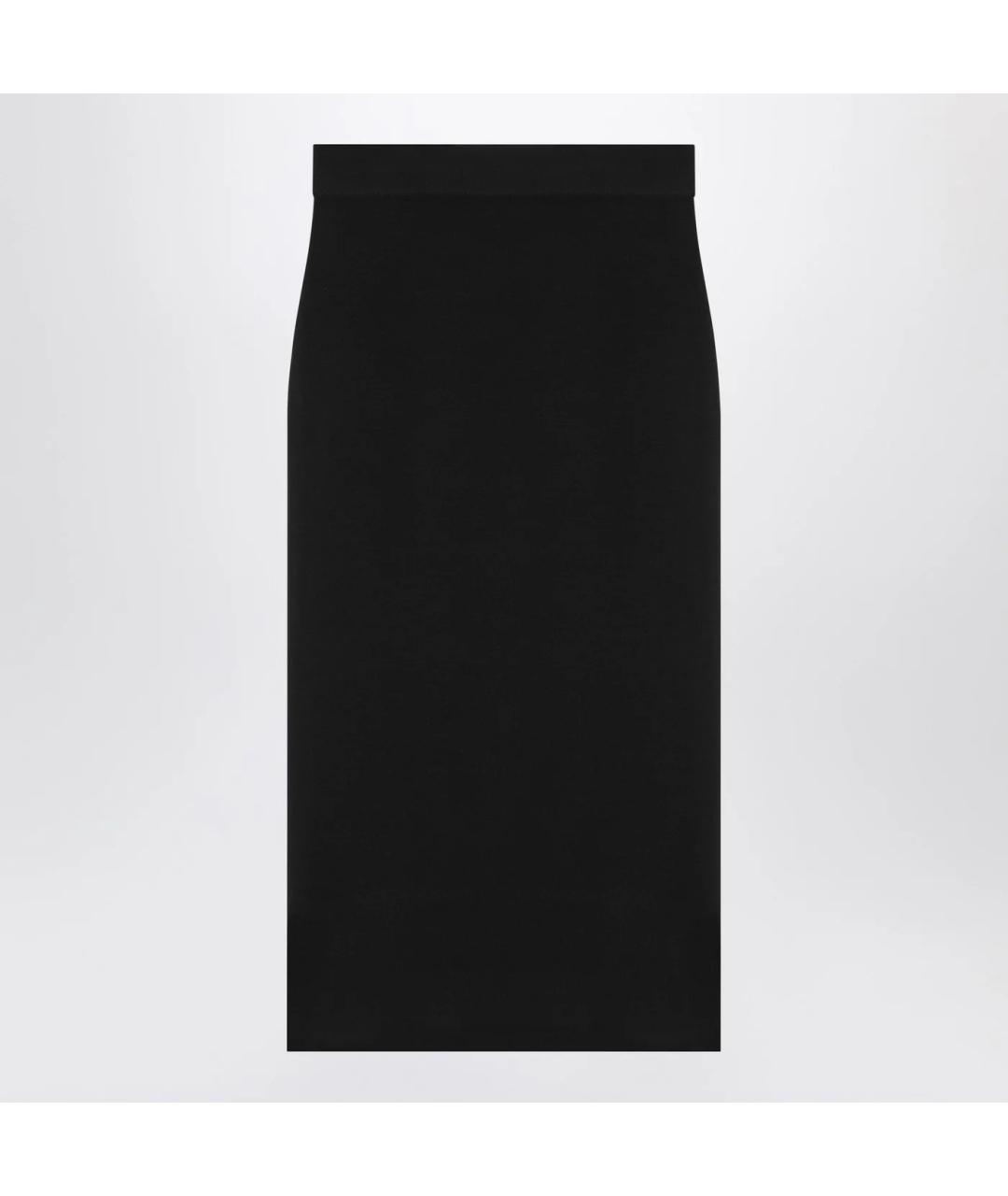 SAINT LAURENT Черная шерстяная юбка миди, фото 3