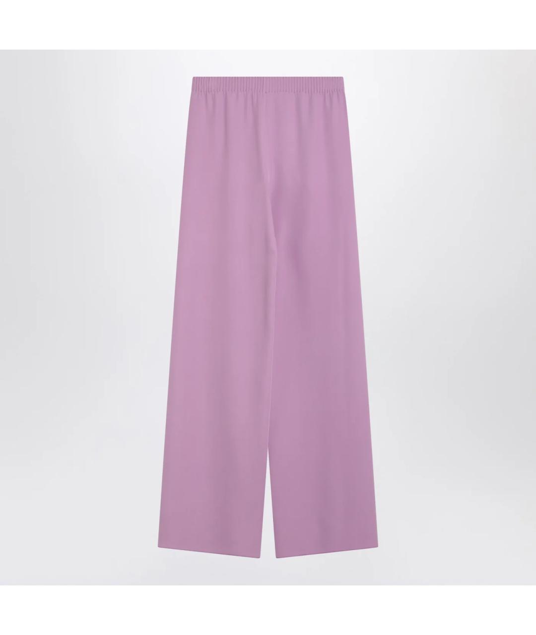 VALENTINO Фиолетовые шелковые прямые брюки, фото 2