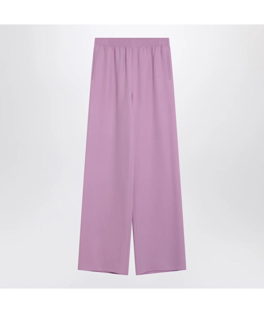 VALENTINO Фиолетовые шелковые прямые брюки, фото 3