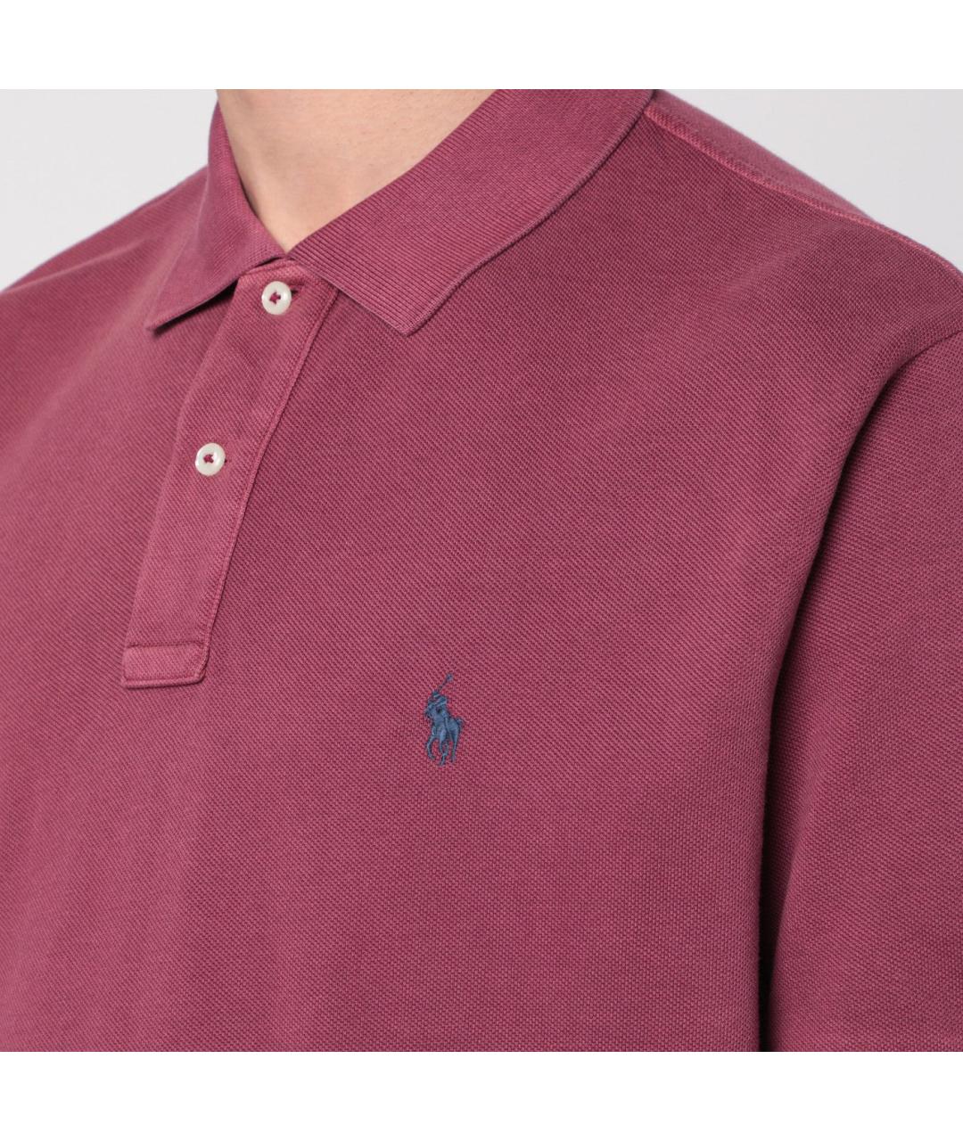 POLO RALPH LAUREN Бордовое хлопковое поло с коротким рукавом, фото 2