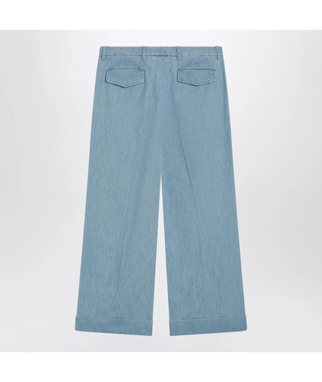 VALENTINO Голубые хлопковые прямые джинсы, фото 2