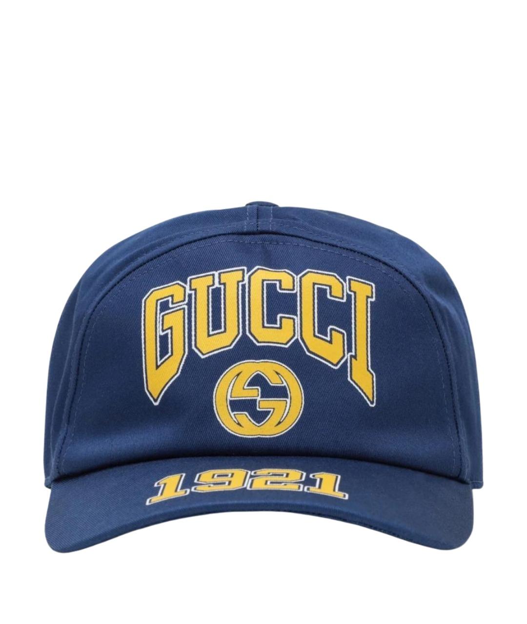 GUCCI Синяя хлопковая кепка/бейсболка, фото 1