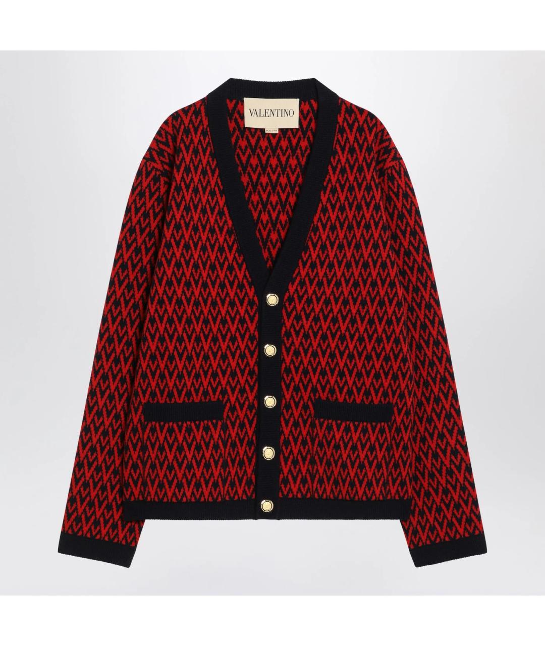 VALENTINO Бордовый шерстяной кардиган, фото 3