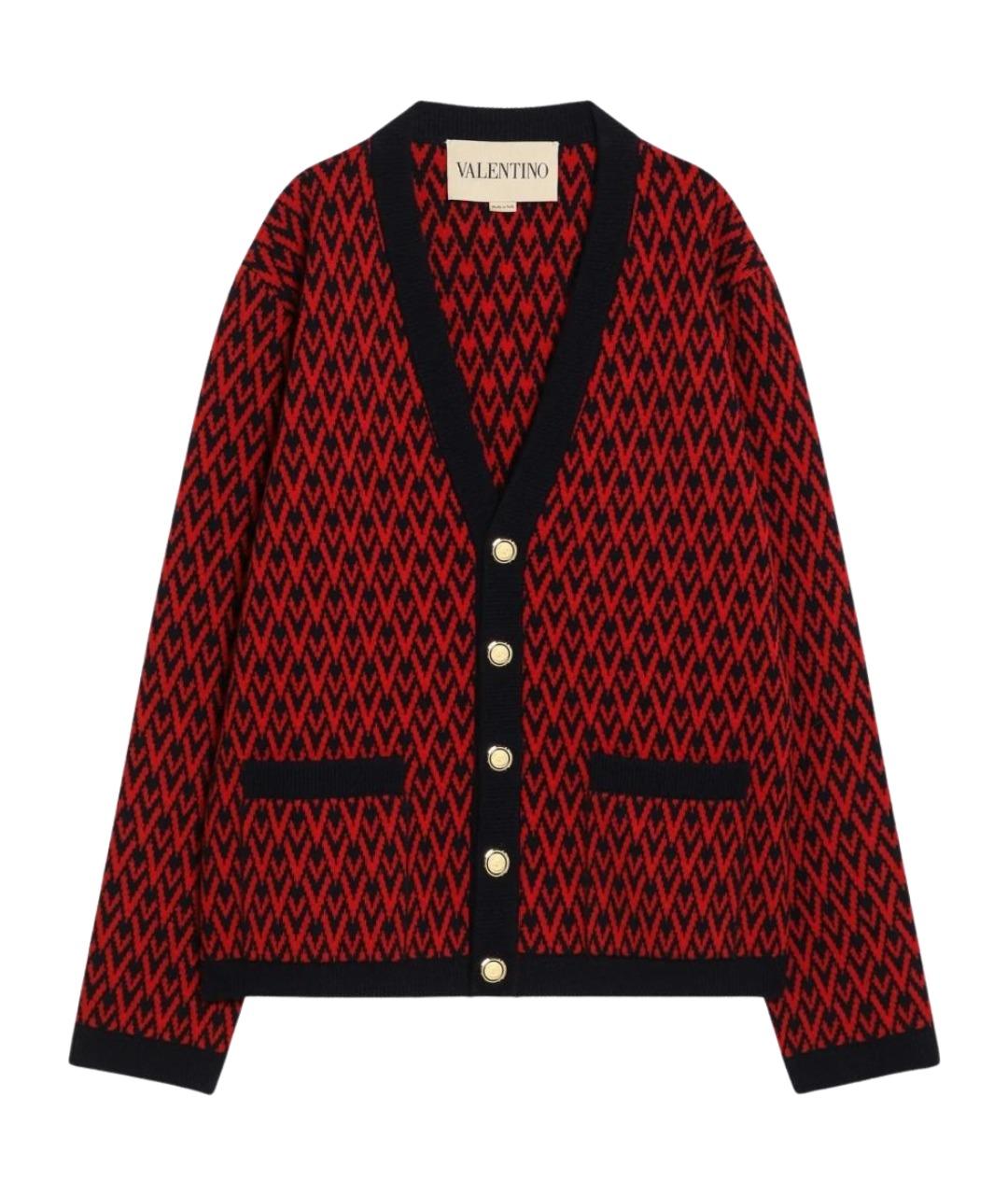 VALENTINO Бордовый шерстяной кардиган, фото 1