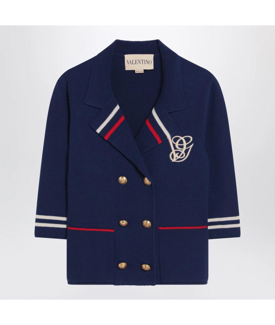 VALENTINO Синий шерстяной жакет/пиджак, фото 3