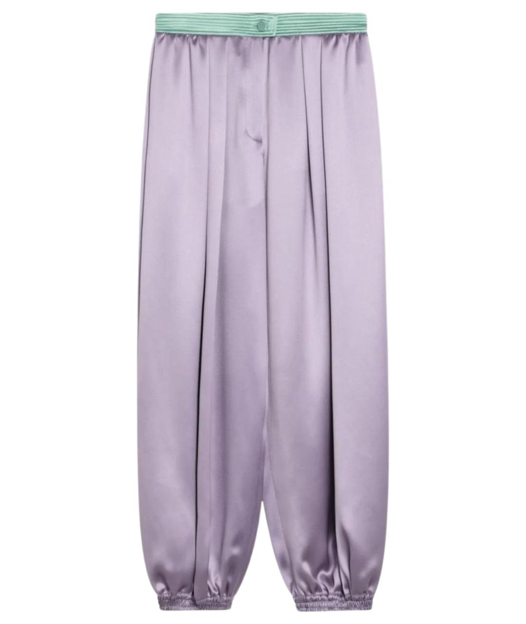 VALENTINO Фиолетовые шелковые брюки широкие, фото 1
