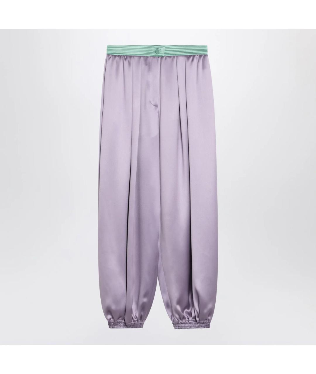 VALENTINO Фиолетовые шелковые брюки широкие, фото 3