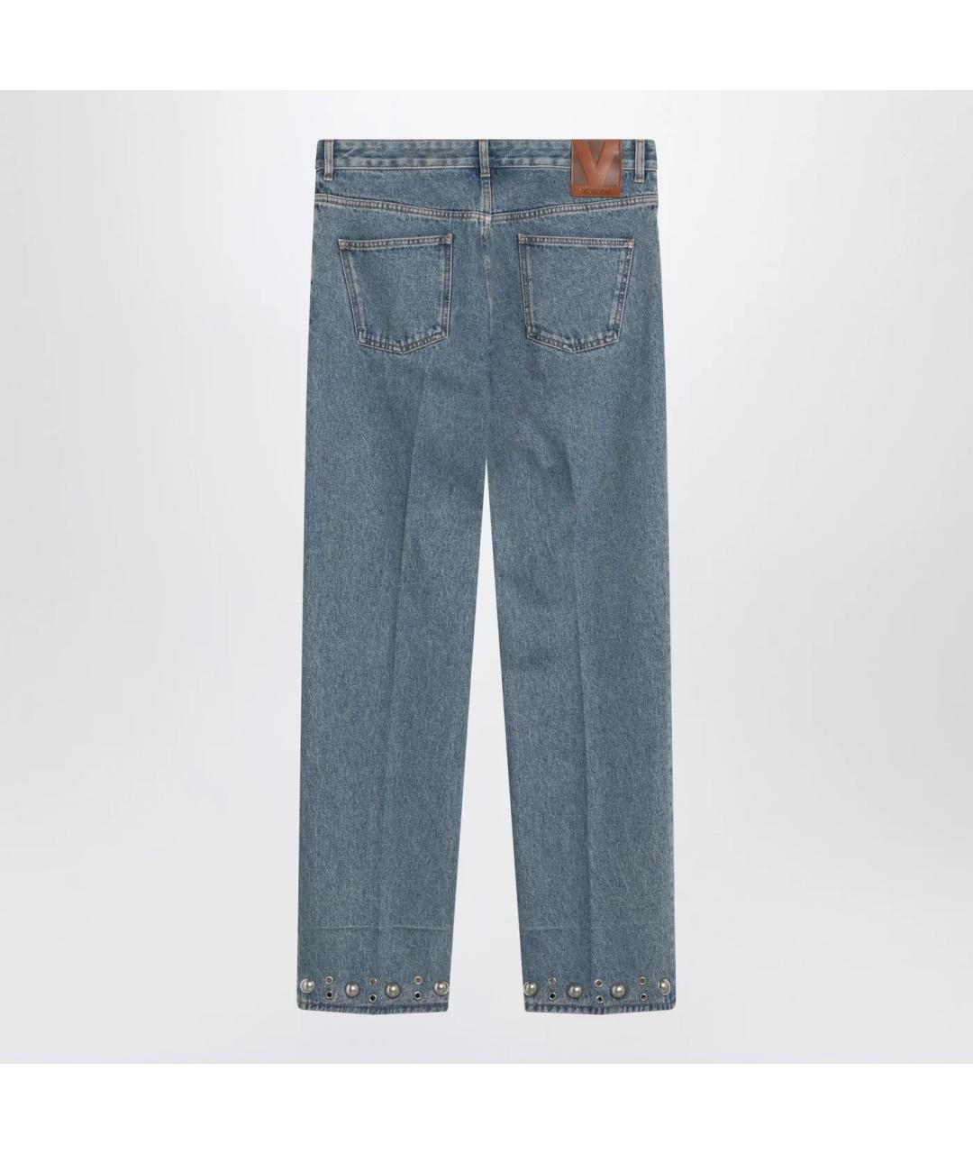 VALENTINO Голубые хлопковые прямые джинсы, фото 2