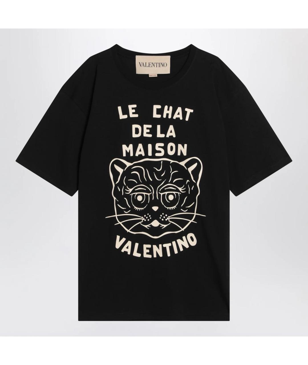 VALENTINO Черная хлопковая футболка, фото 3
