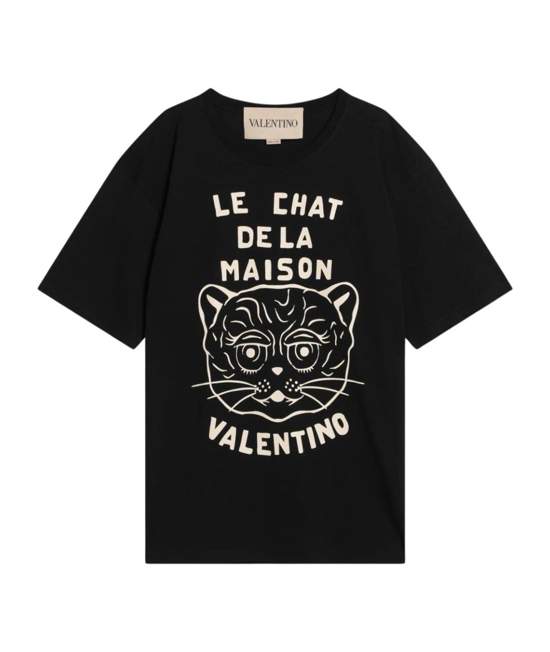 VALENTINO Черная хлопковая футболка, фото 1