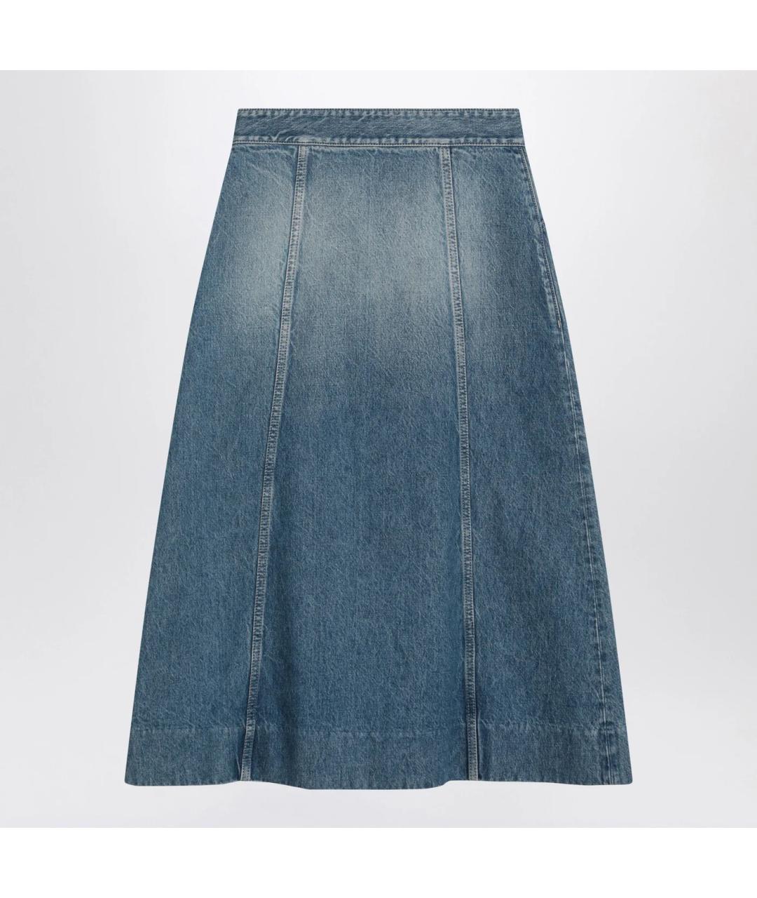 VALENTINO Синяя хлопковая юбка миди, фото 2