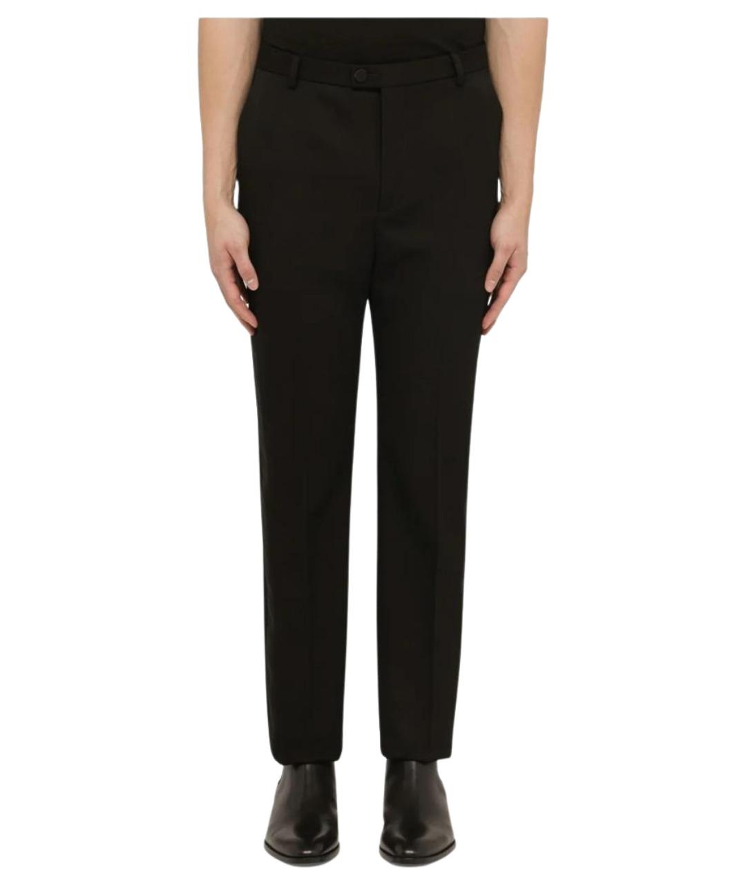 SAINT LAURENT Черные шерстяные классические брюки, фото 1