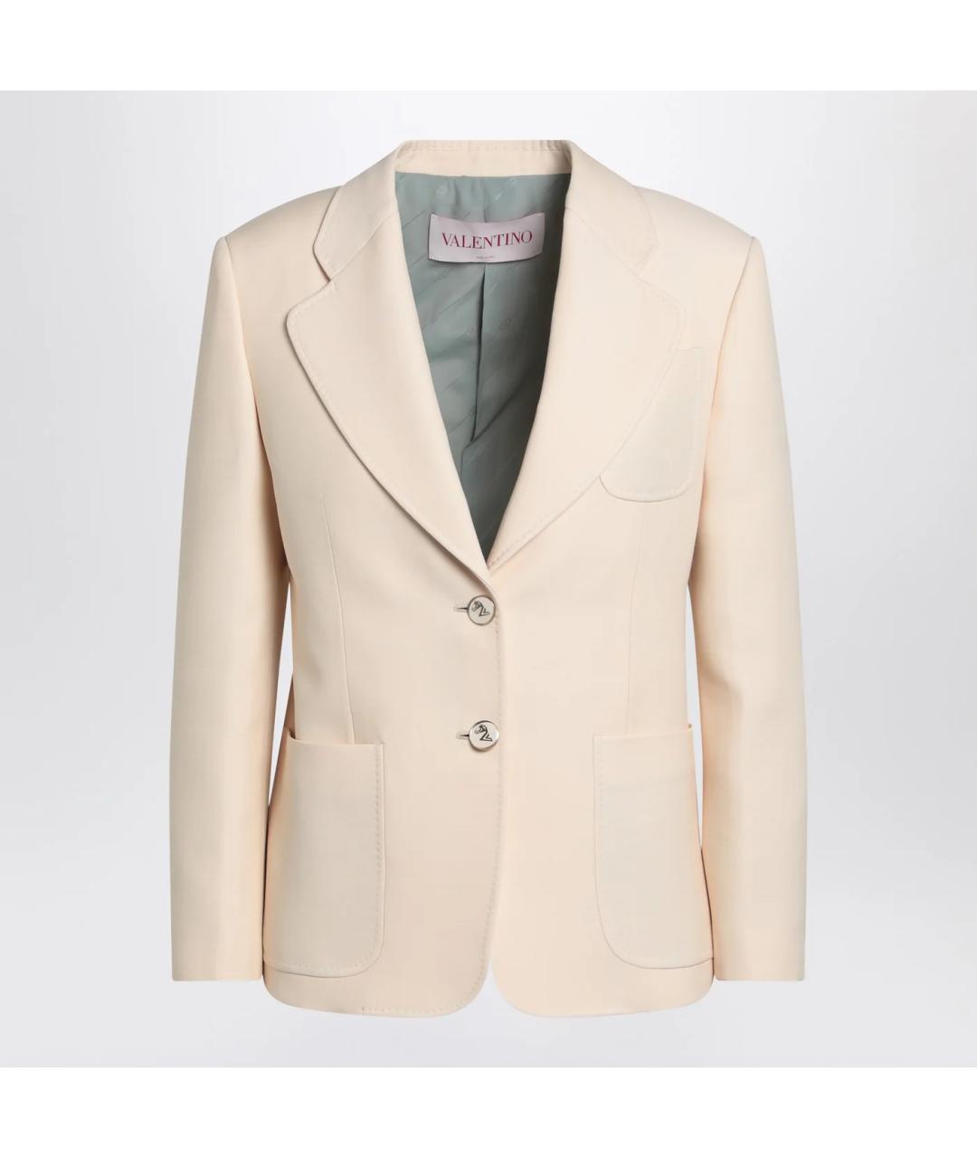 VALENTINO Бежевый шерстяной жакет/пиджак, фото 3