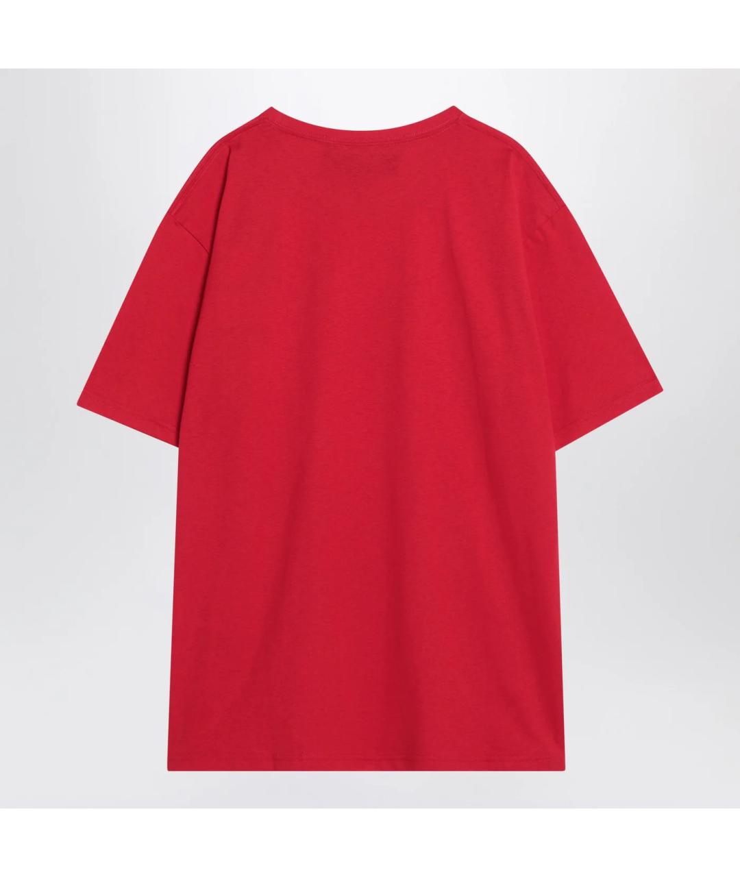 VALENTINO Красная хлопковая футболка, фото 2